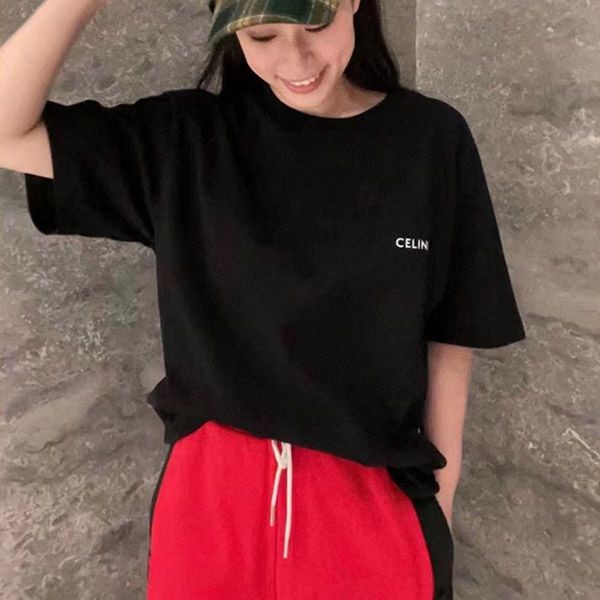 すぐ届く セリーヌ コットン ジャージー Tシャツ ロゴ Ceg93912